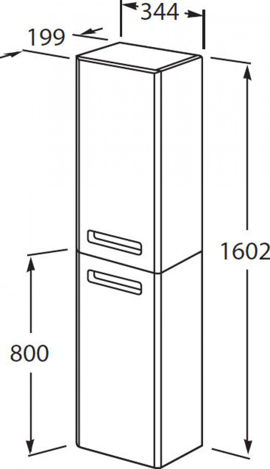 GAP Шкаф-колонна 35, правая, фиолетовая, ROCA