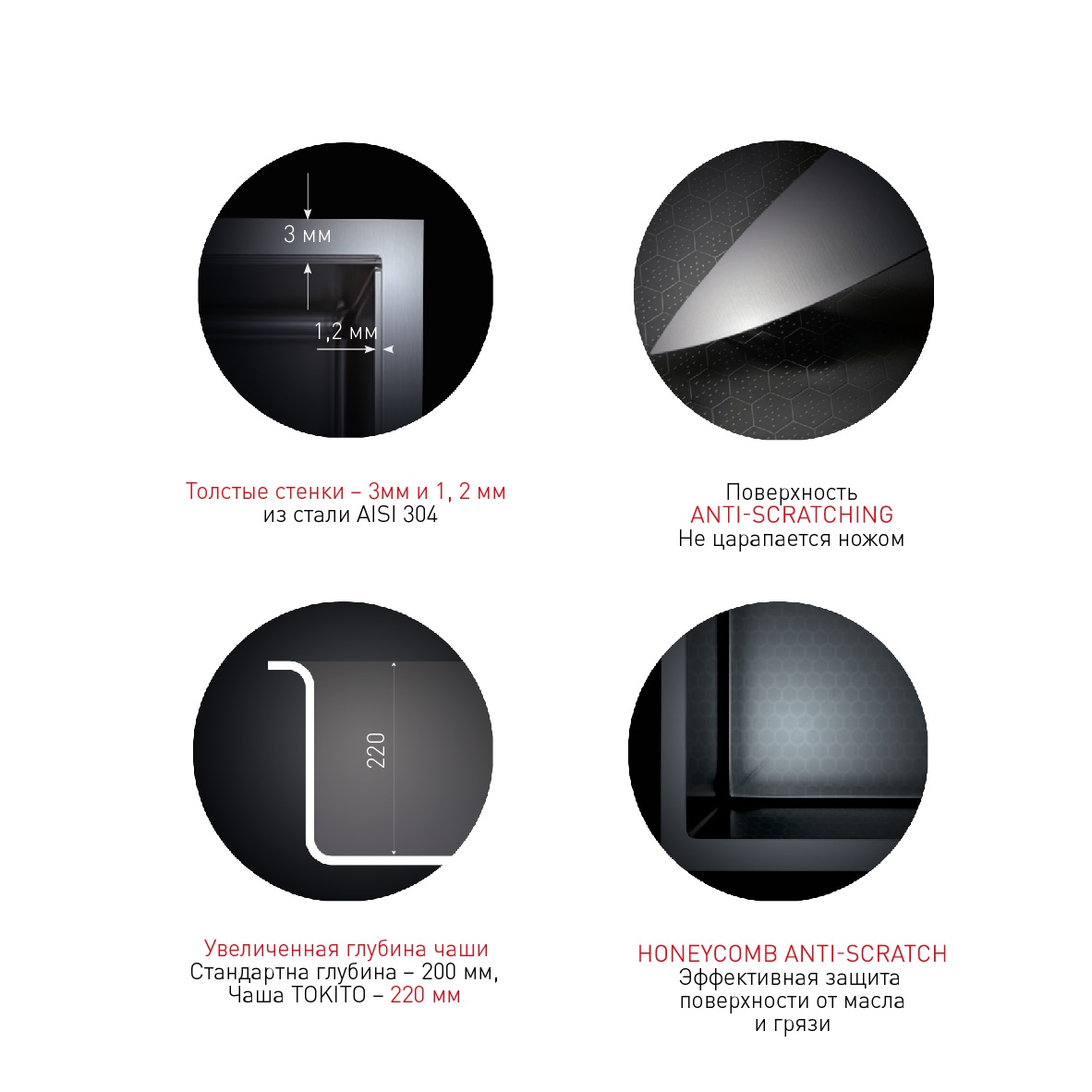 Кухонная мойка TOKITO OKA врезная 50х50 см нержавеющая сталь (TOK-OKA-5050-ST)