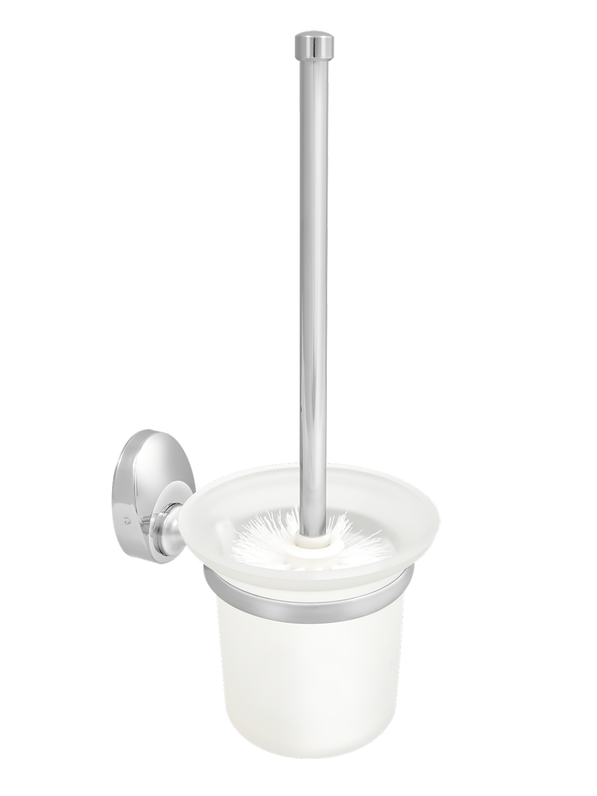 Ершик туалетный стеклянный "Solinne", 16161, хром, стекло-сатин, Коллекция Modern