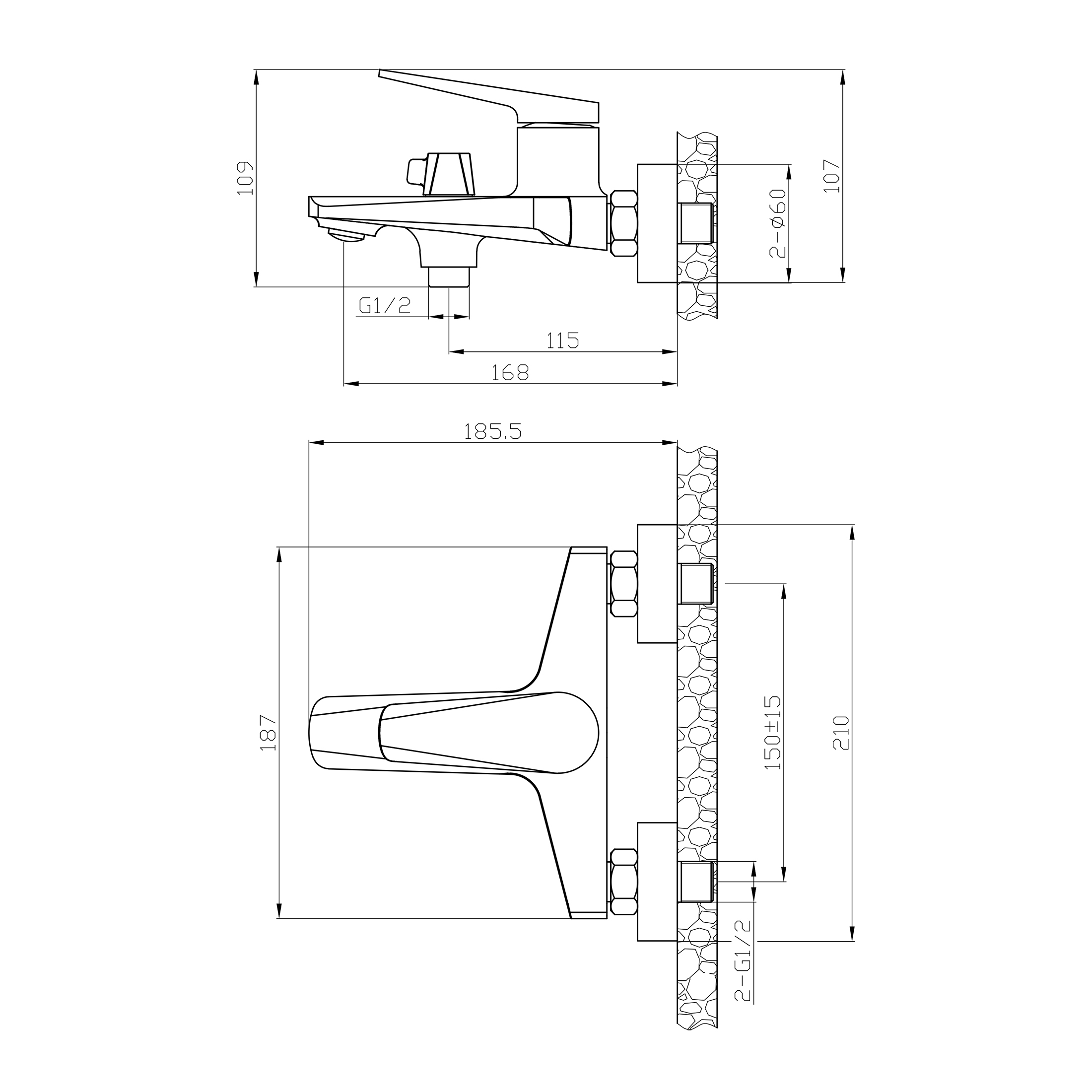 Смеситель для ванны TOKITO KIN брашированное золото (TOK-KIN-1014)