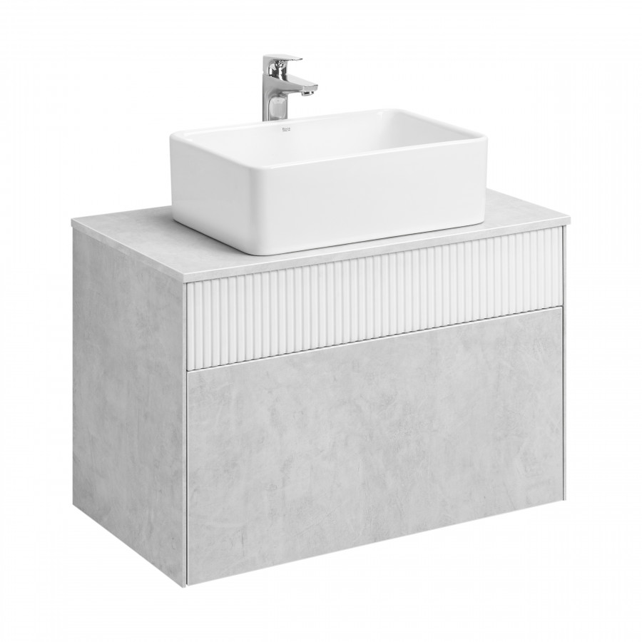 Тумба МАРБЛ 80, 2 ящ., слейт/белый матовый (под раковину MILA 35, MILA 40, ОДРИ Soft 42, ОДРИ Round 