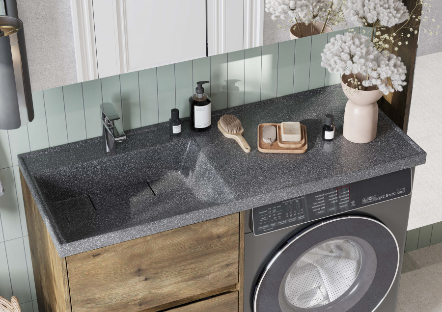 Раковина ЛОНДРИ 120, левая, графит