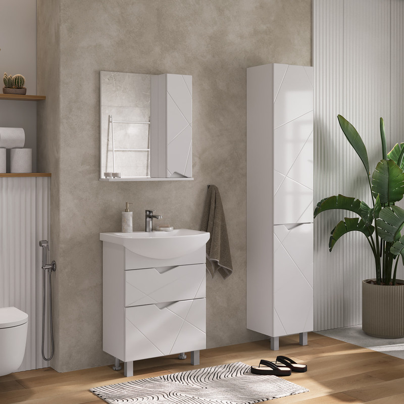 Зеркало-шкаф Pronto 60 правый, белый, VOLNA