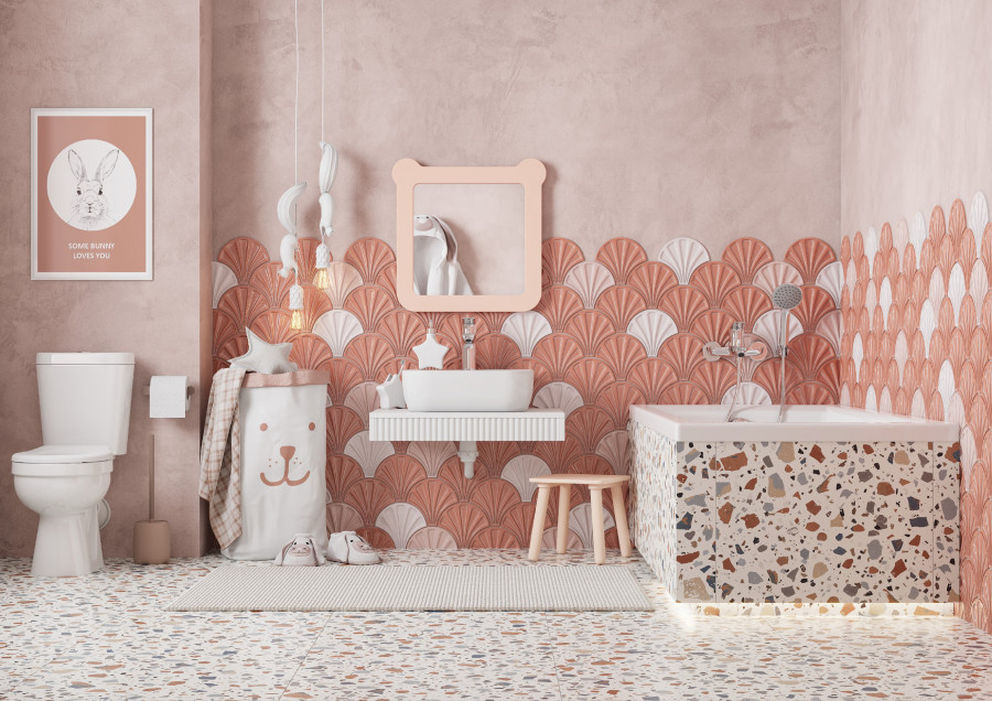 Зеркало КАСПЕР МИШКА, квадратное, розовый матовый