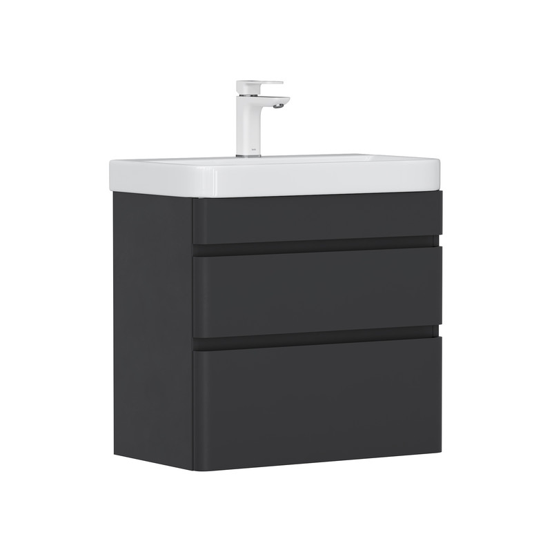 Тумба EQUIL Eltoro 70 подвесная 2 ящ. черный софт (под раковину 9595-70)