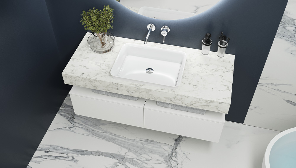 Столешница VELVEX Unit 120 белый мрамор