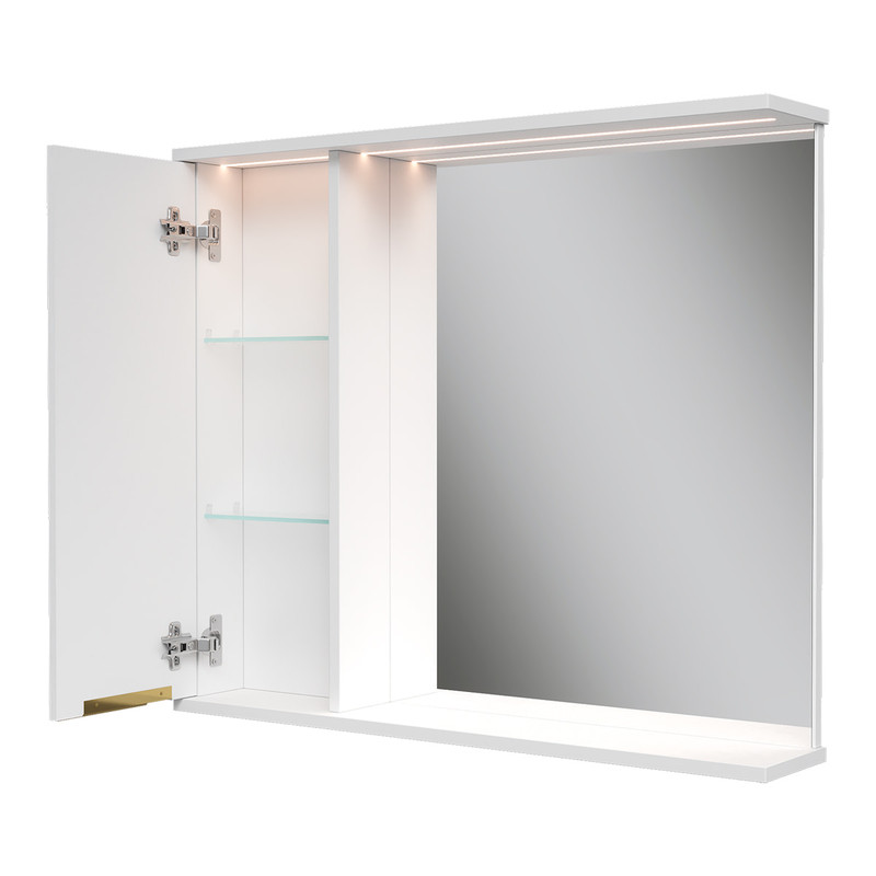 Зеркало-шкаф  LottyGold 80, подвесной, левый, белый, VOLNA