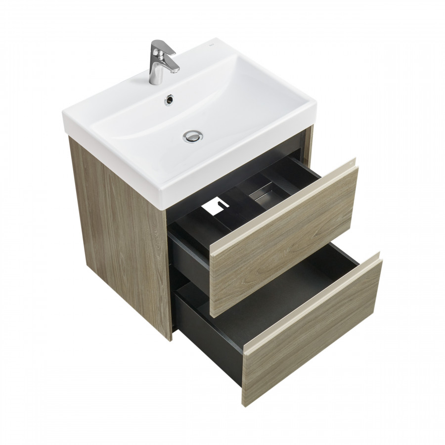 ONA Модуль для раковины 600 мм, 585x450x565 мм, с 2 ящиками, темный вяз, ROCA