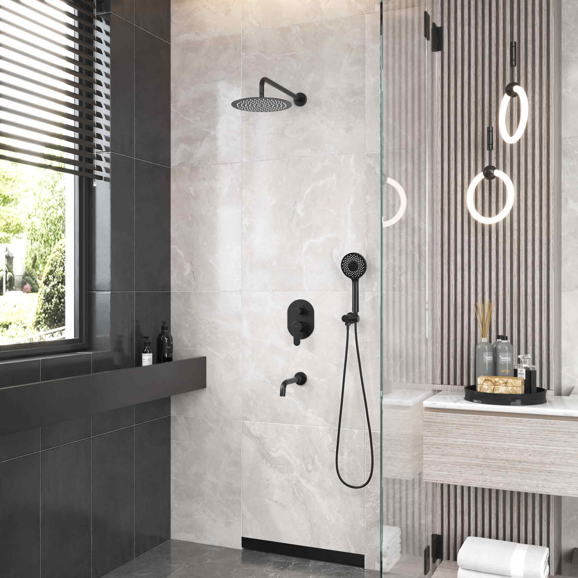 Душевой комплект VENTAS 3R BLACK, черный матовый, BERGES