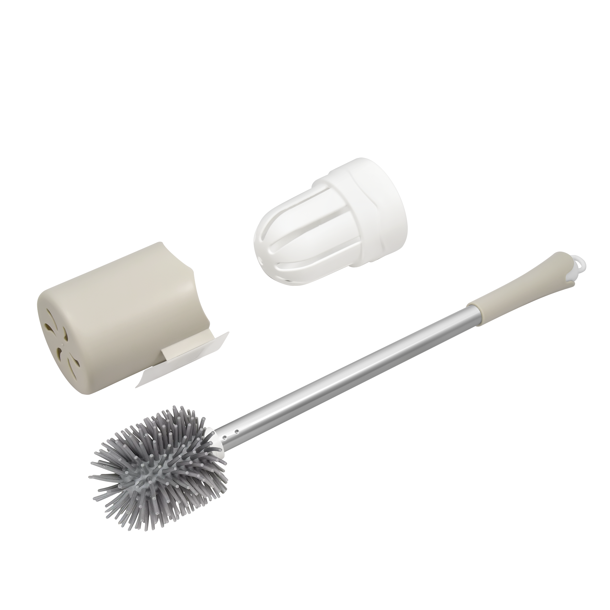 Ершик туалетный настенный "Solinne", пластик, серый, Коллекция Base