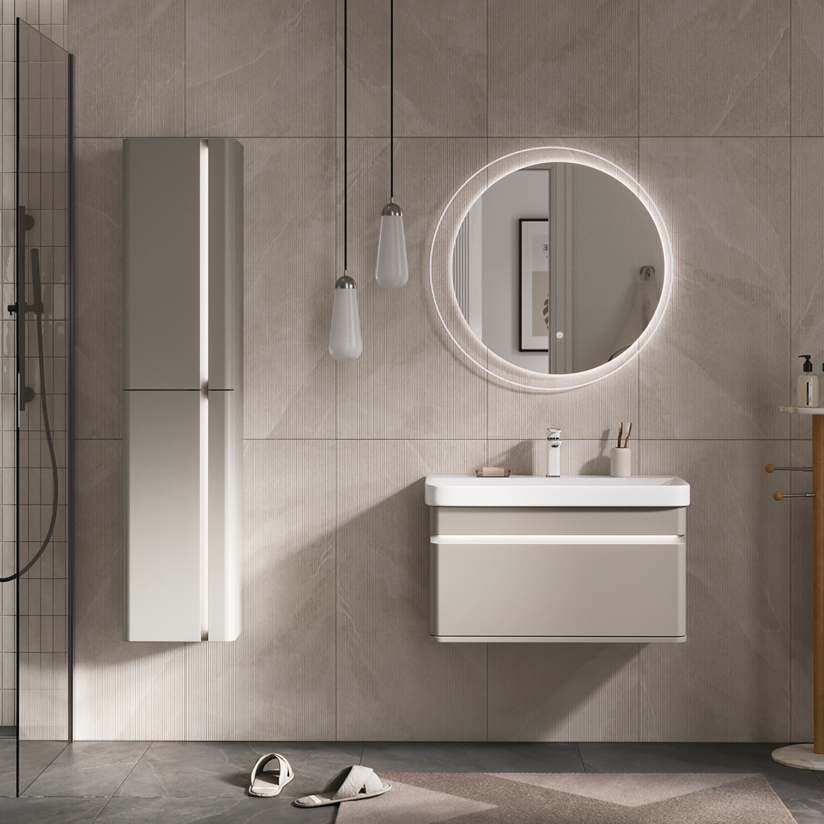 Зеркало EQUIL Elegante D80 с подсветкой амарок)