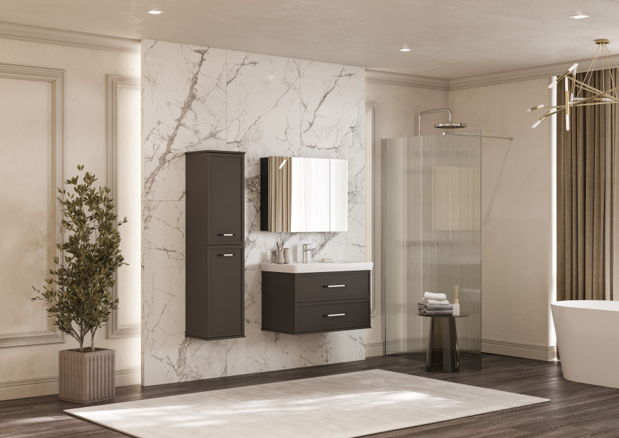 Зеркальный шкаф АР-ДЕКО 85,серый кобальт