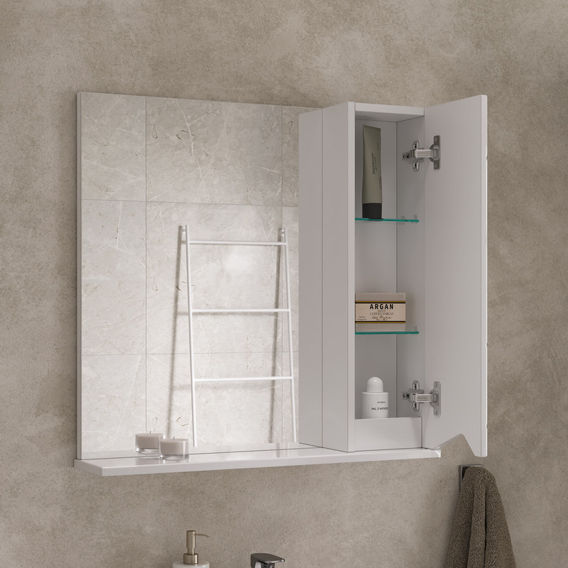 Зеркало-шкаф Pronto 70 правый, белый, VOLNA