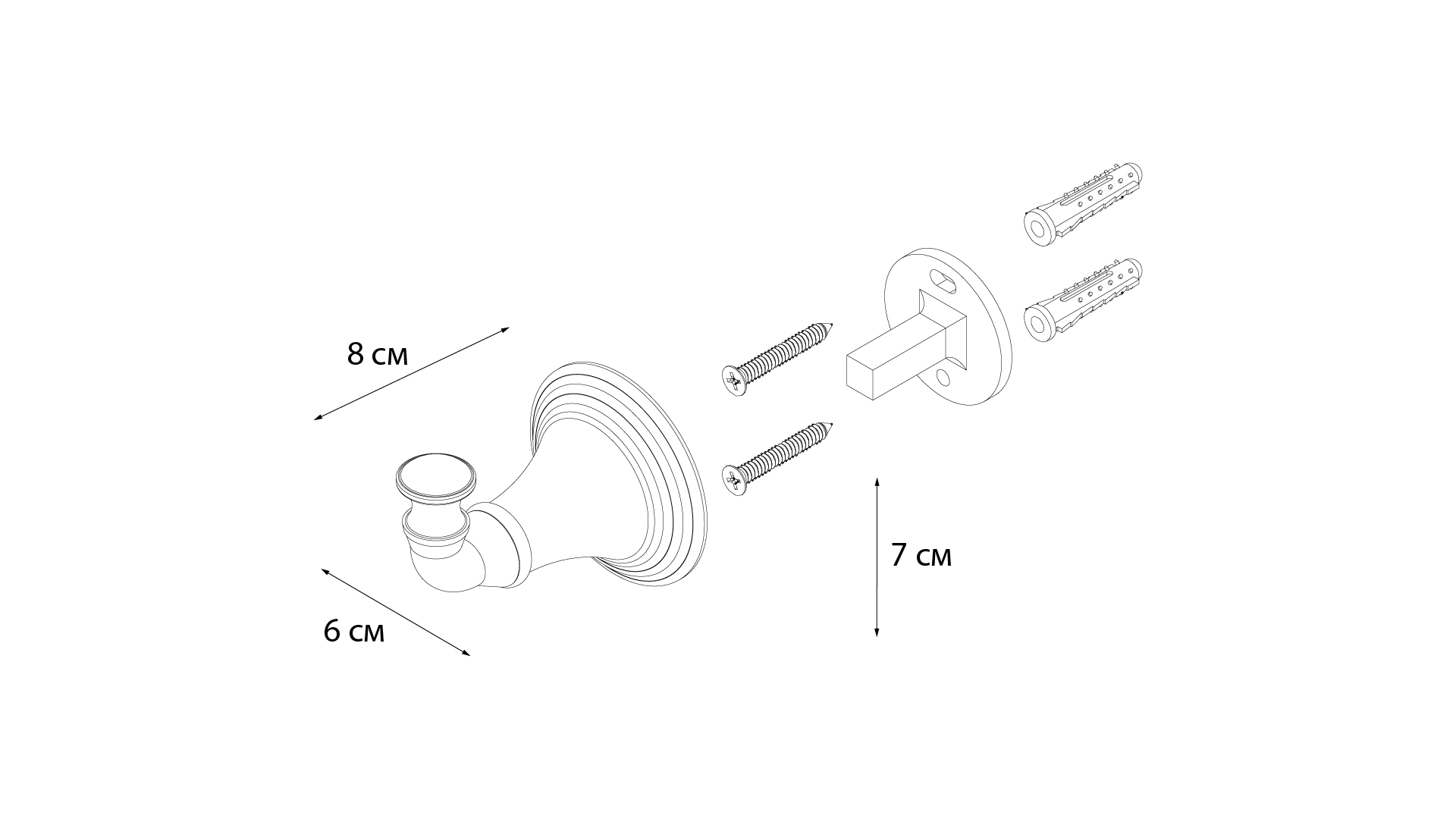 Крючок одинарный FIXSEN Best (FX-71605)