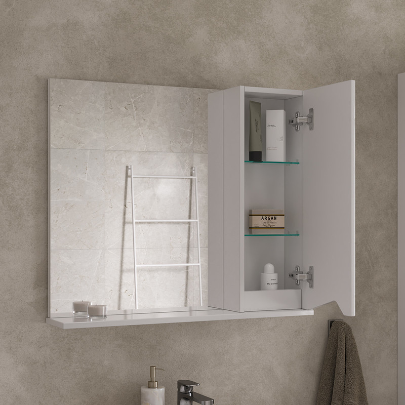 Зеркало-шкаф Pronto 80 правый, белый, VOLNA