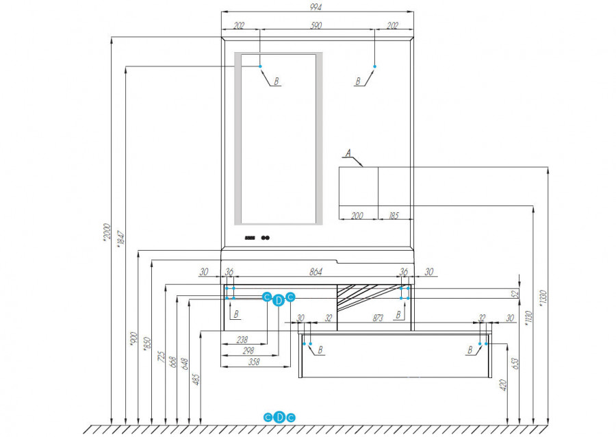 Зеркало САКУРА 100