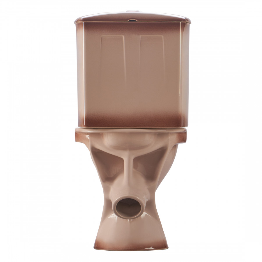 Унитаз-компакт "Вест" наклонный выпуск, с кнопочной арматурой и сиденьем, бежевый. SANTERI