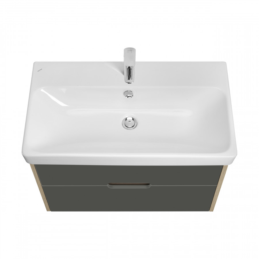 Тумба ОЛИВИЯ 80 повесная, 2 ящ., грей/дуб ойстер (под раковину АДРИАНА 80)