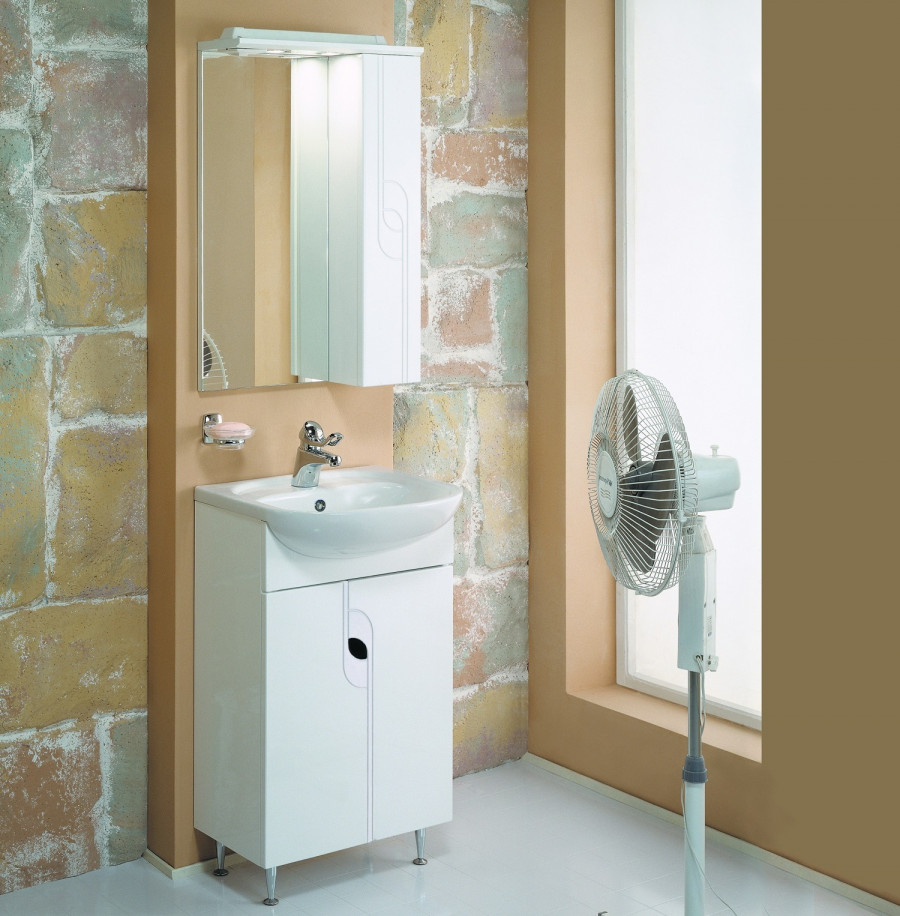 Зеркальный шкаф ПАНДА 50, правый, белый