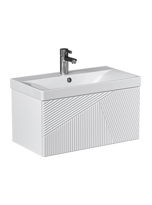 Тумба под раковину VELVEX Edge 700-0-1 (9696) навесная белый глянец