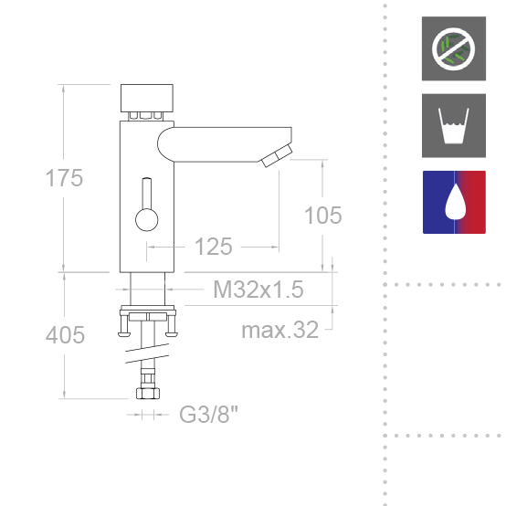 Смеситель нажимной порционный SOLESTOP 7490