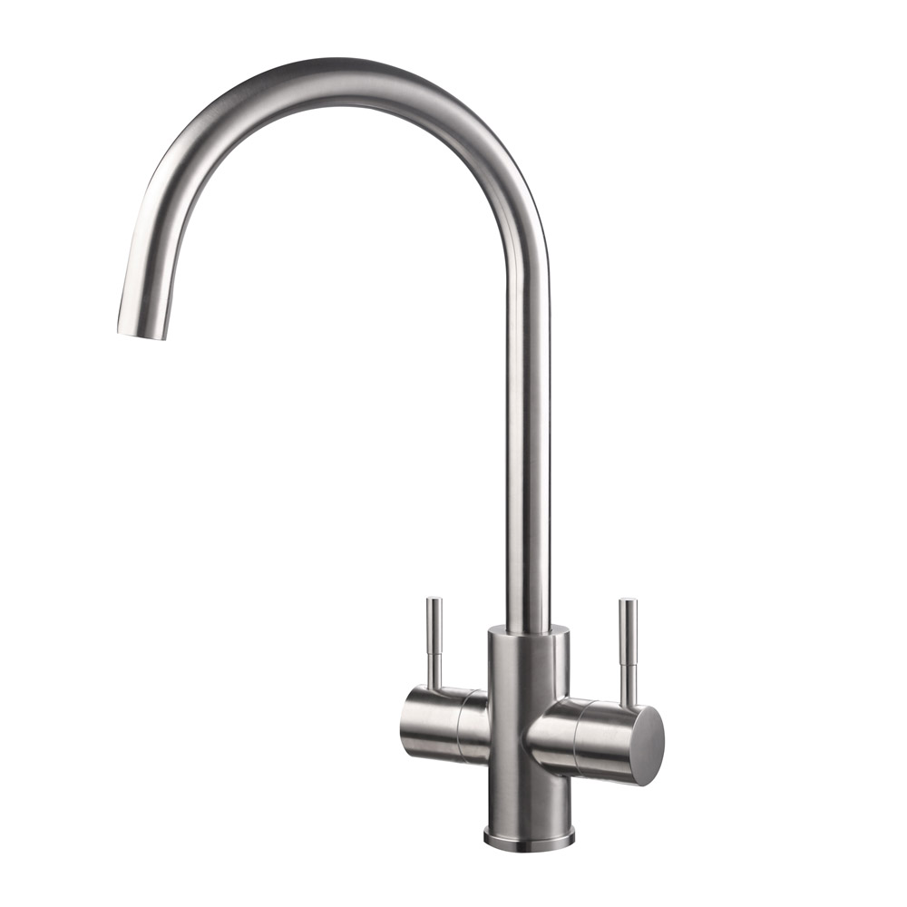 Смеситель для кухни ДВУХЗАХВАТНЫЙ  из нержавеющей стали EKO, EKO05-1102