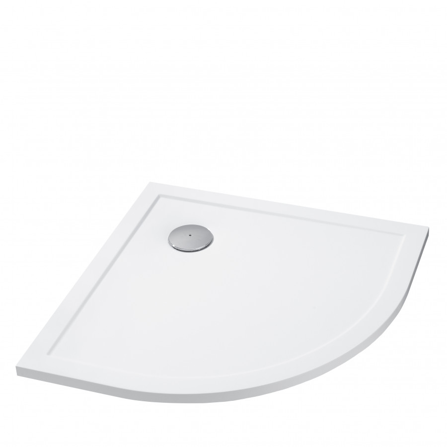 Поддон "Калифорния 80x80" полукруглый, литьев.мрамор, бел