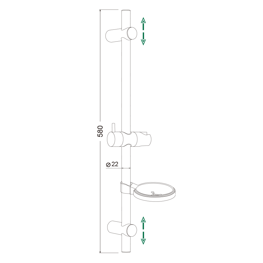 Стойка душевая с мыльницей , DS021-58
