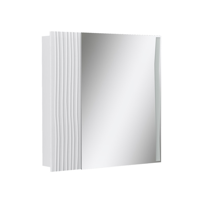 Шкаф зеркальный  Lotty LED 80, подвесной, белый, VOLNA