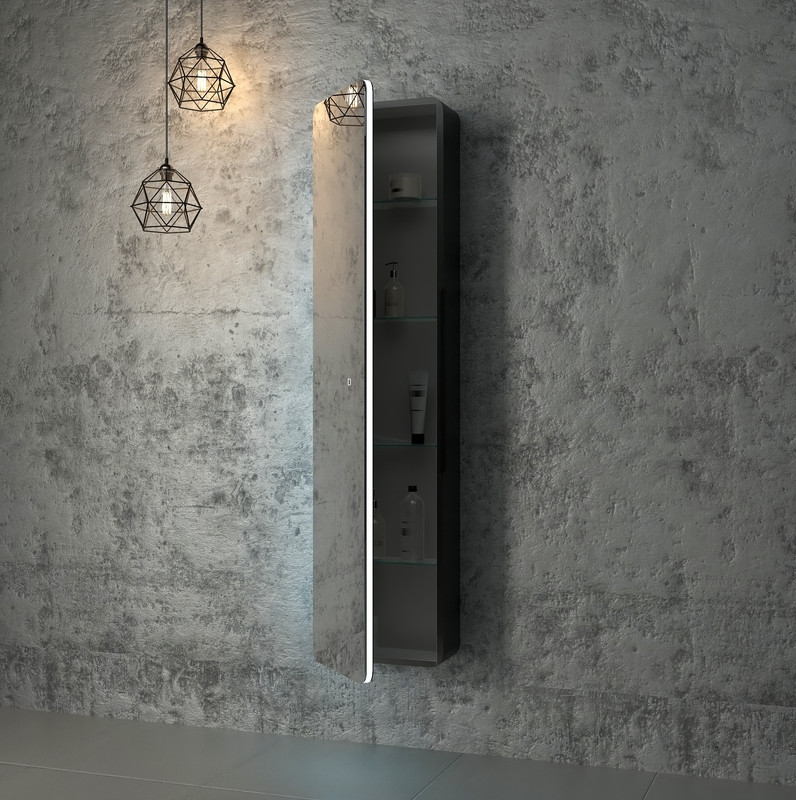 Зеркало-шкаф Eltoro black LED 360х1560