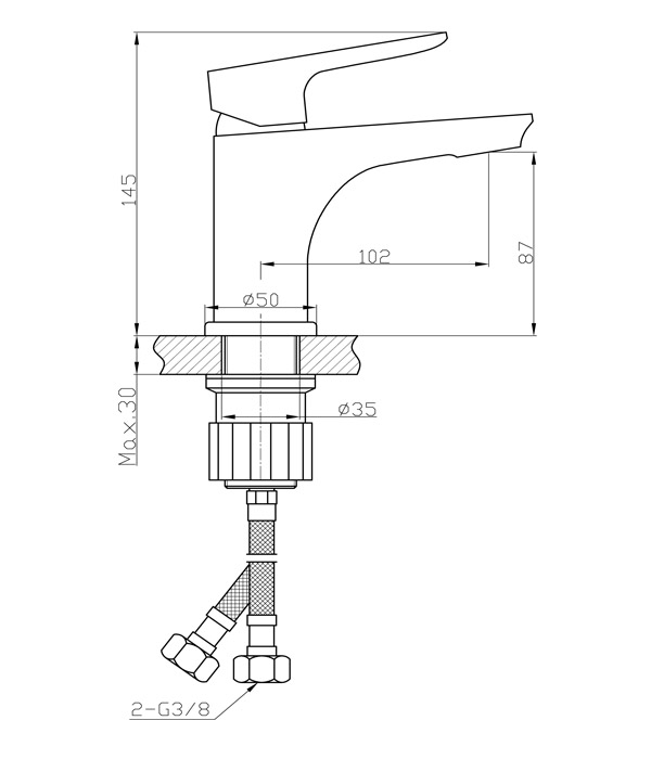 Смеситель для раковины TOKITO TOYAMA хром (TOK-TOY-1011)