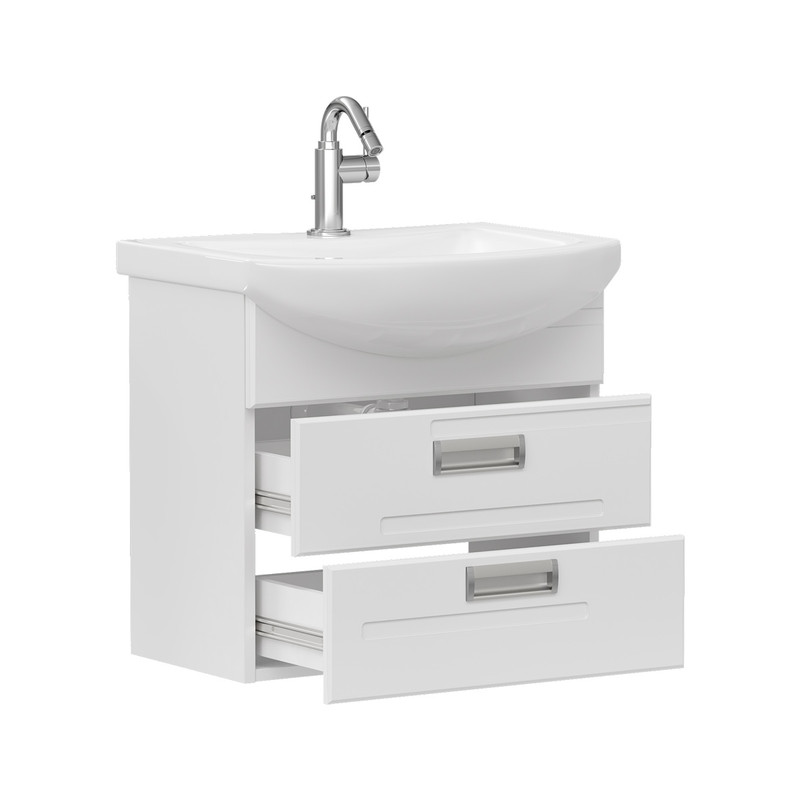 Тумба Joli 70, подвесная, 2 ящ., белая (под раковину Балтика 70), VOLNA