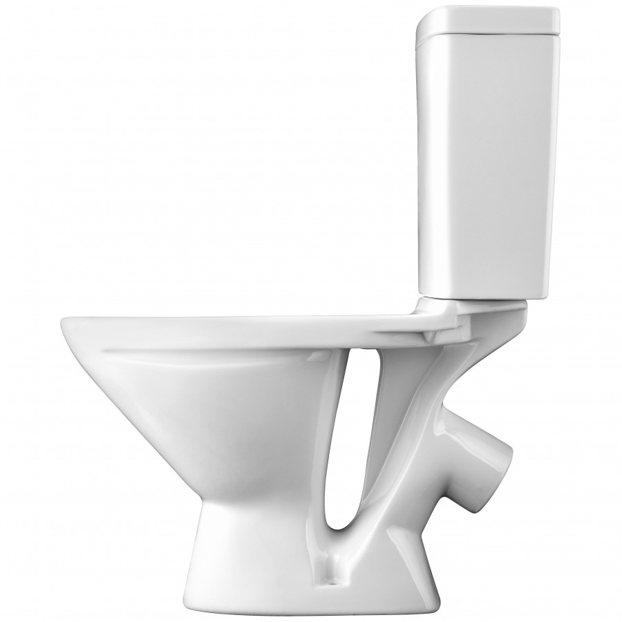 ЛИГА Унитаз-компакт, косой выпуск, 2-х режимная арматура, сиденье полипропилен, САНТЕК 