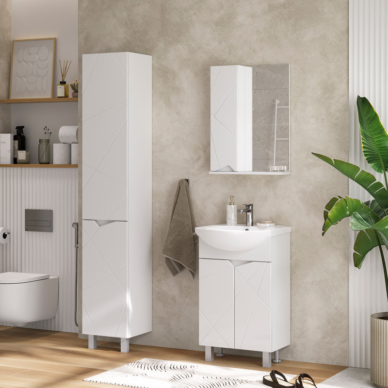 Зеркало-шкаф Pronto 50 левый, белый, VOLNA