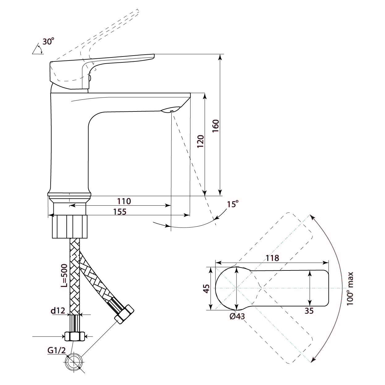 Смеситель для раковины СЛАВЕН Коттедж СЛ-ОД-Н11 с литым изливом, хром