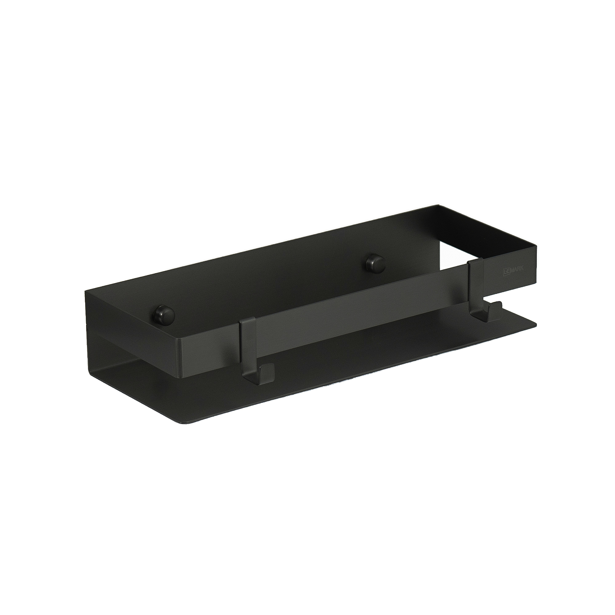 Полка для душа прямая LEMARK 300 мм SHELF LINE из нерж. стали с крючками, черный