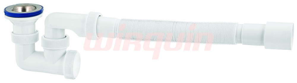 Сифон Универсал д/душ. поддона с нерж чашкой и гофротрубой L=800 (ф40/50), WIRQUIN