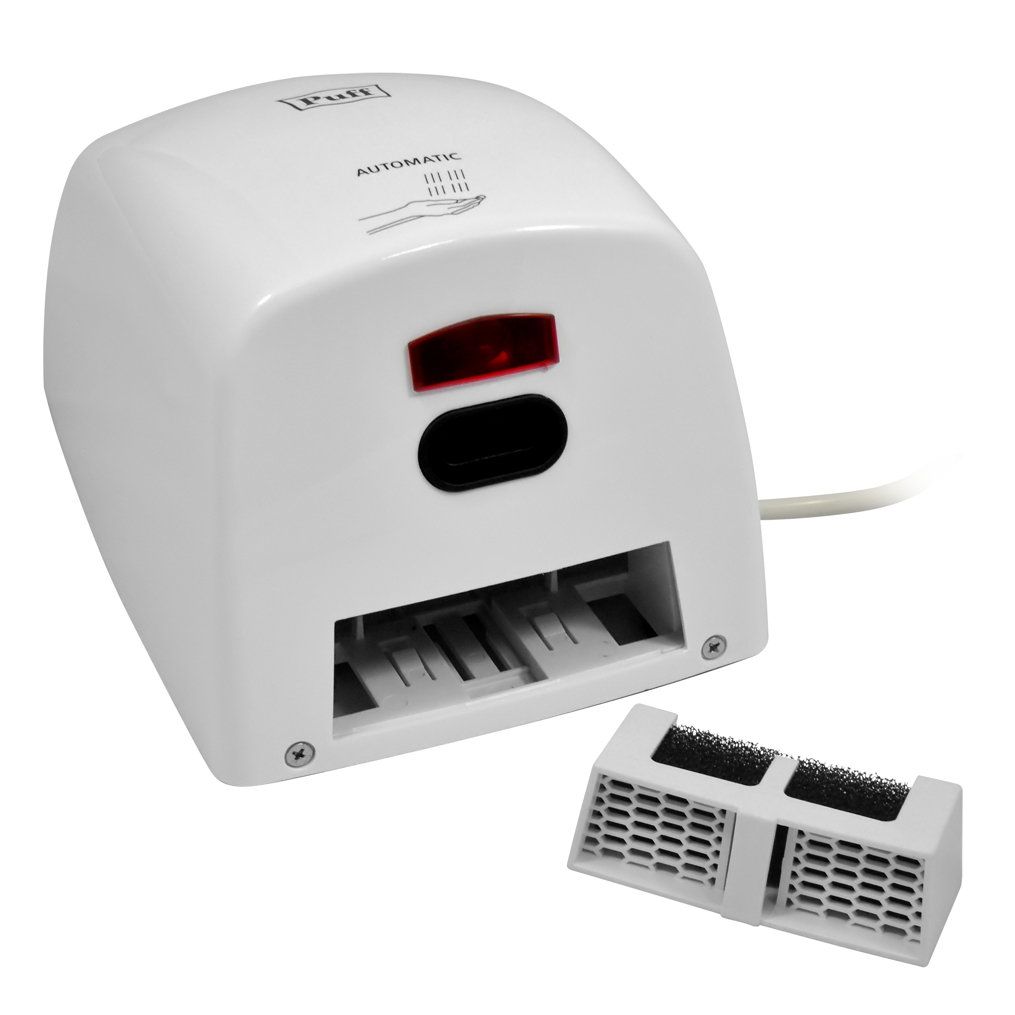 Электросушитель для рук PUFF-8815 высокоскоростной, антивандальный, белый 1 кВт (1401.375)