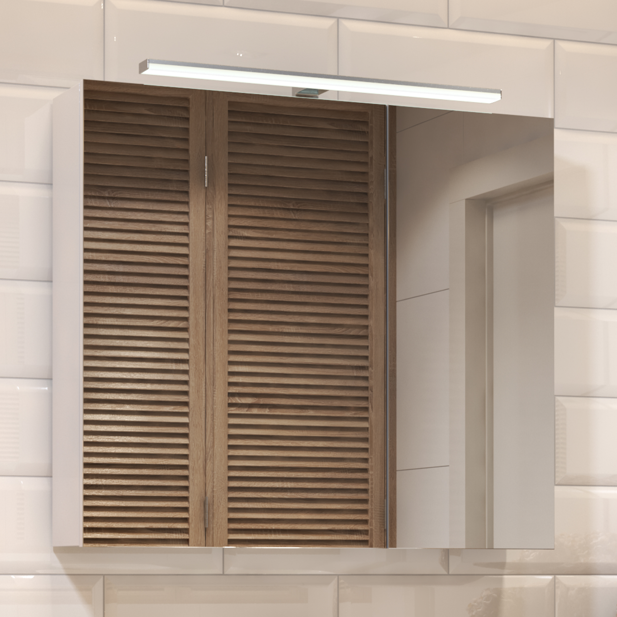 Зеркальный шкаф VIGO Plaza 80 подвесной белый (zsh.PLA.80.El)