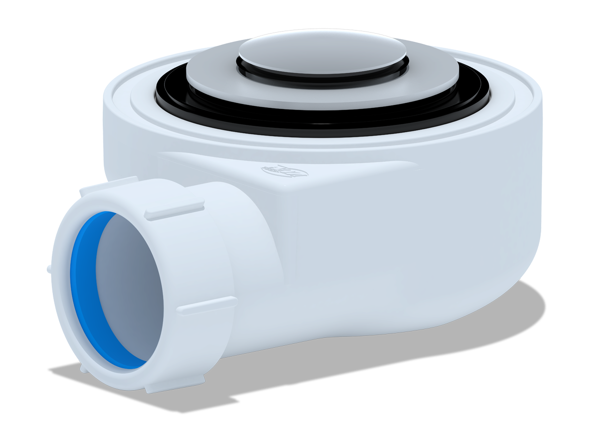 Сифон для душевого поддона АНИ Пласт E450CLS 1 1/2 дюйма 50 высота 53 клик-клак с сеткой