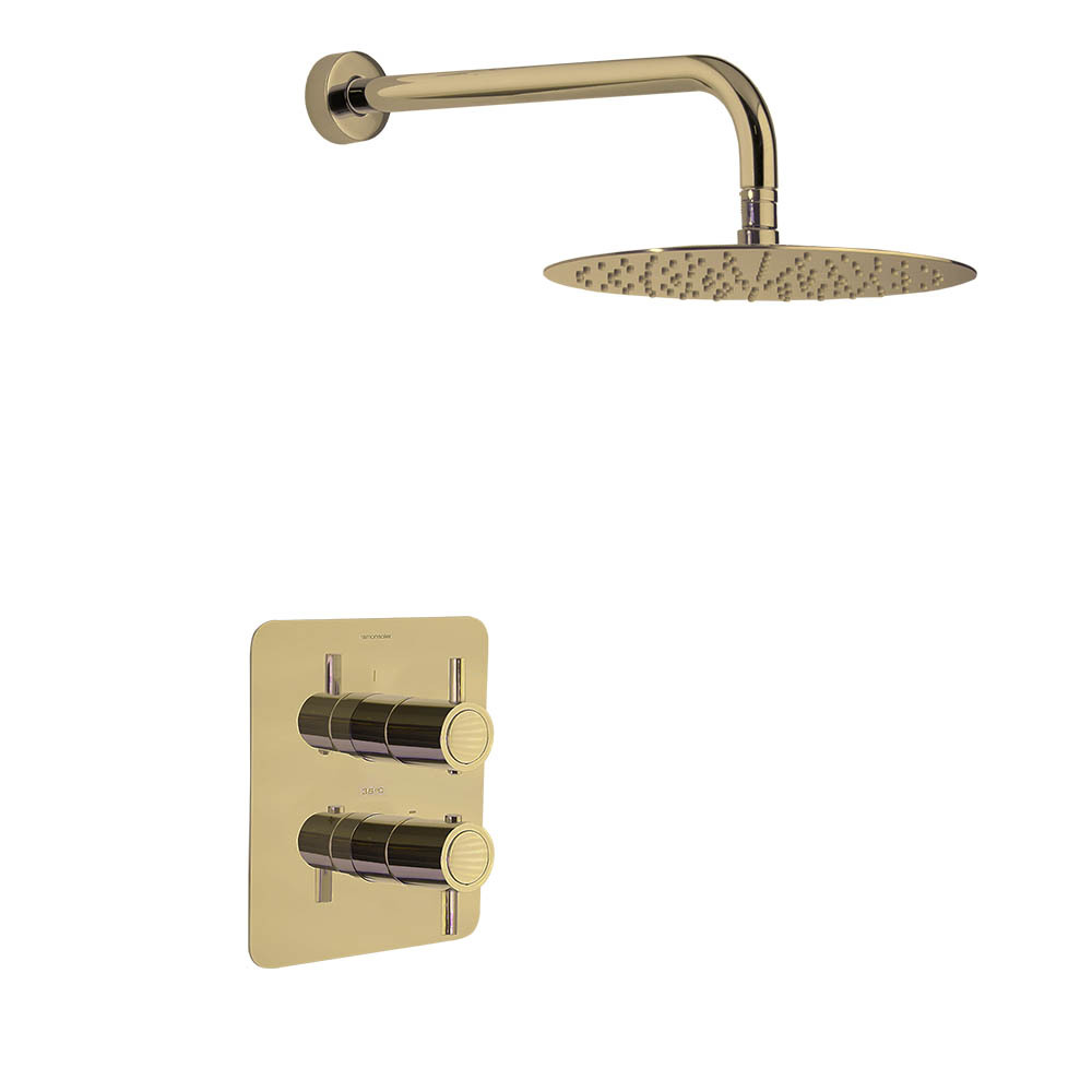 Встраиваемая термостатическая душевая система с тропическим душем ODISEA K3924012OC золото браширова