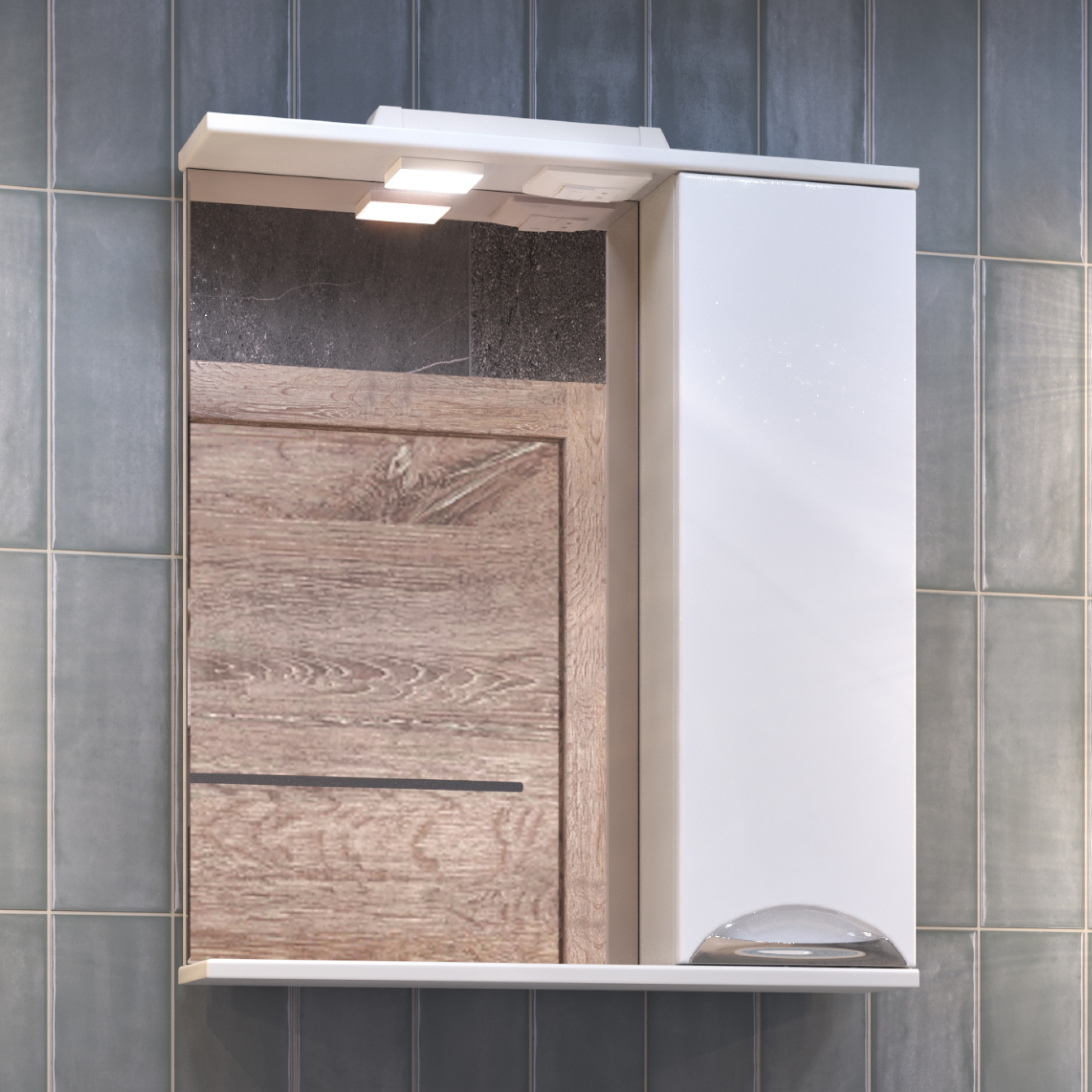 Зеркало со шкафом VIGO Callao 60 подвесное белый (z.CAL.60.R.El)