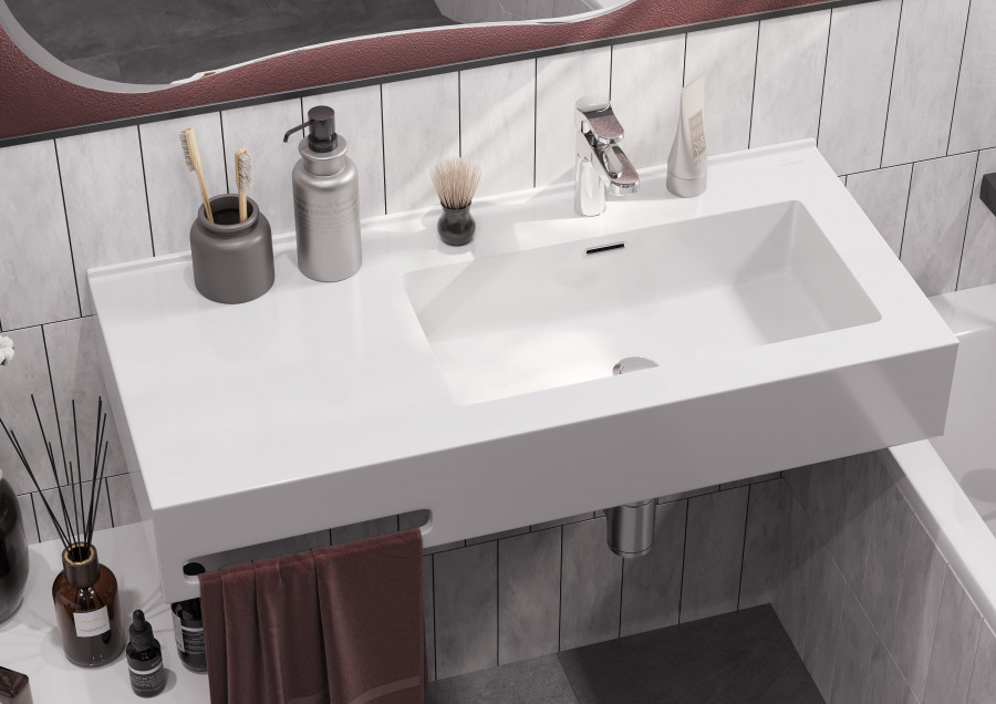 Раковина КВАДРО Про 100, правая