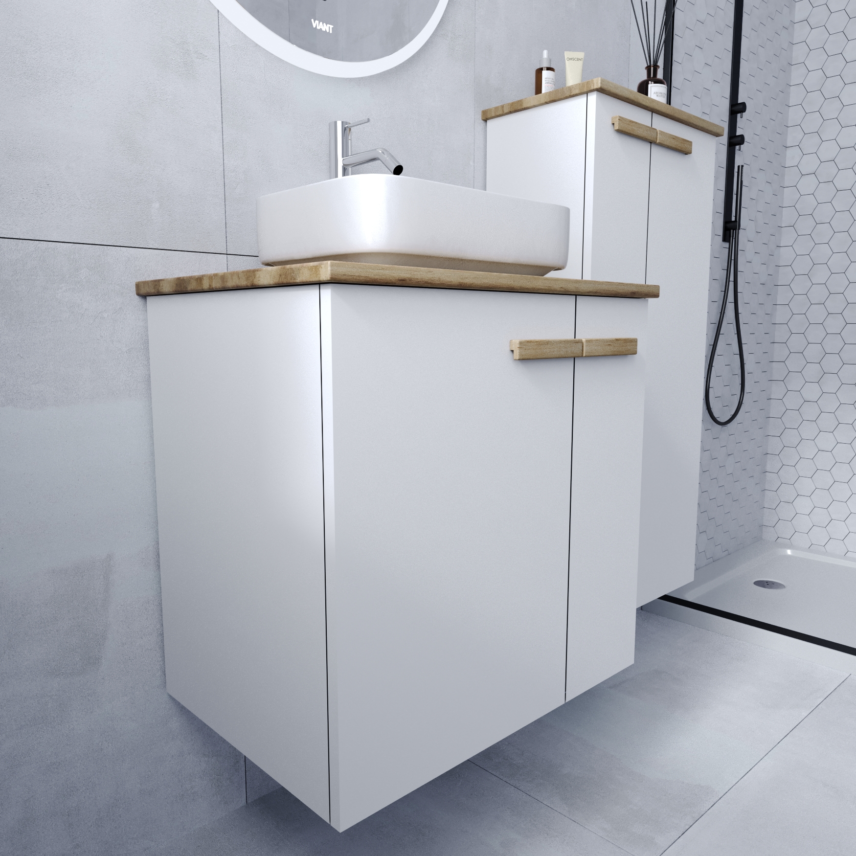 Шкаф-пенал VIANT МЮНХЕН 50 подвесной  белый (VMUN50BEL-PENP)