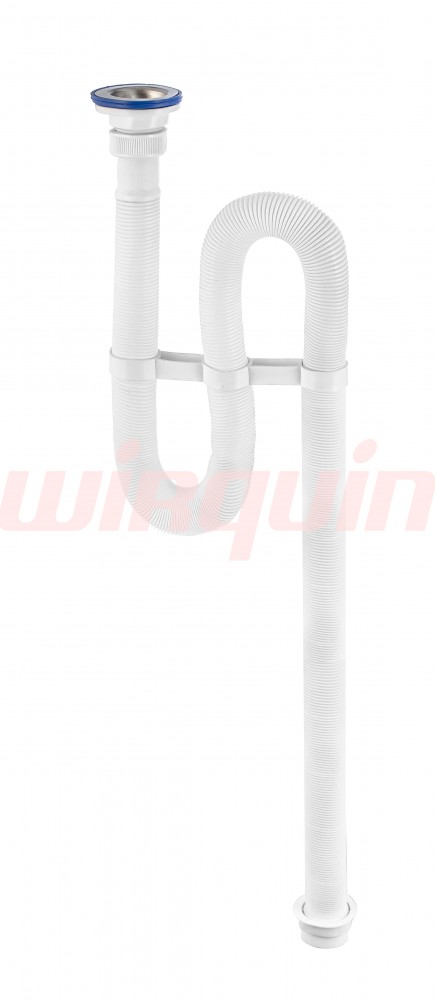 Сифон гофрированный VIR 1,5 м. с неражавеющей чашкой D70 мм. (D40/50), VIRPLAST