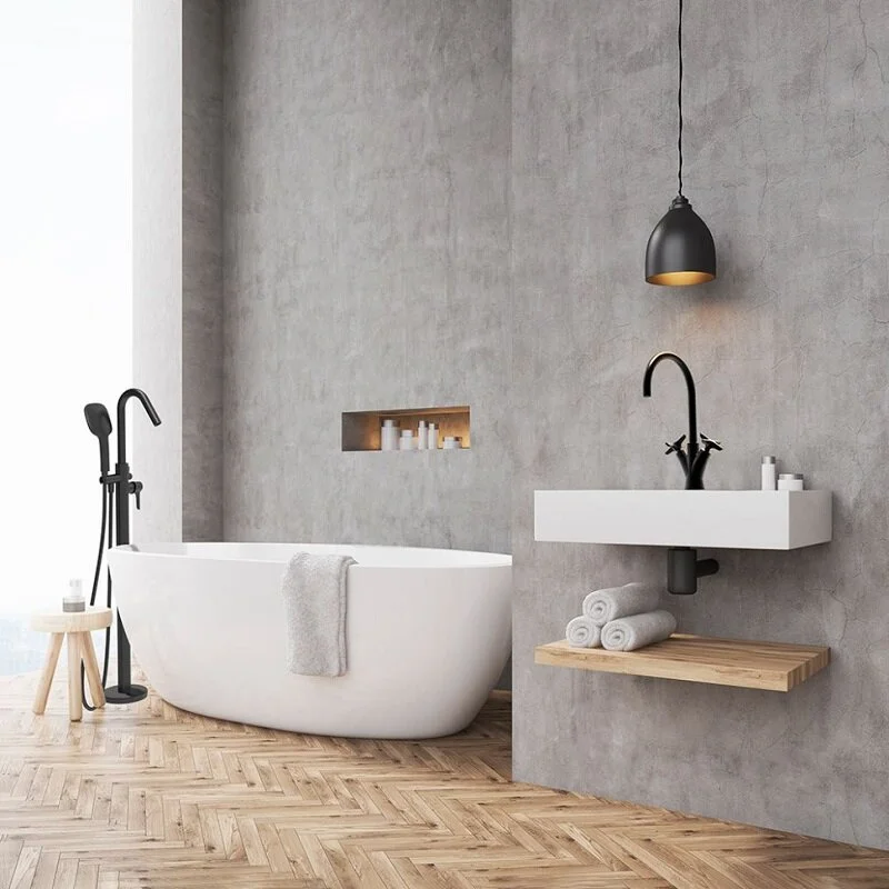 Напольный смеситель для ванны ADAGIO 918503SNM чёрный