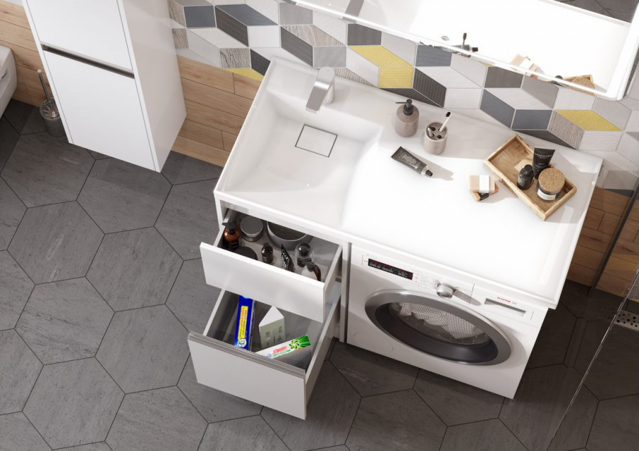 Раковина ЛОНДРИ 105, левая, белая