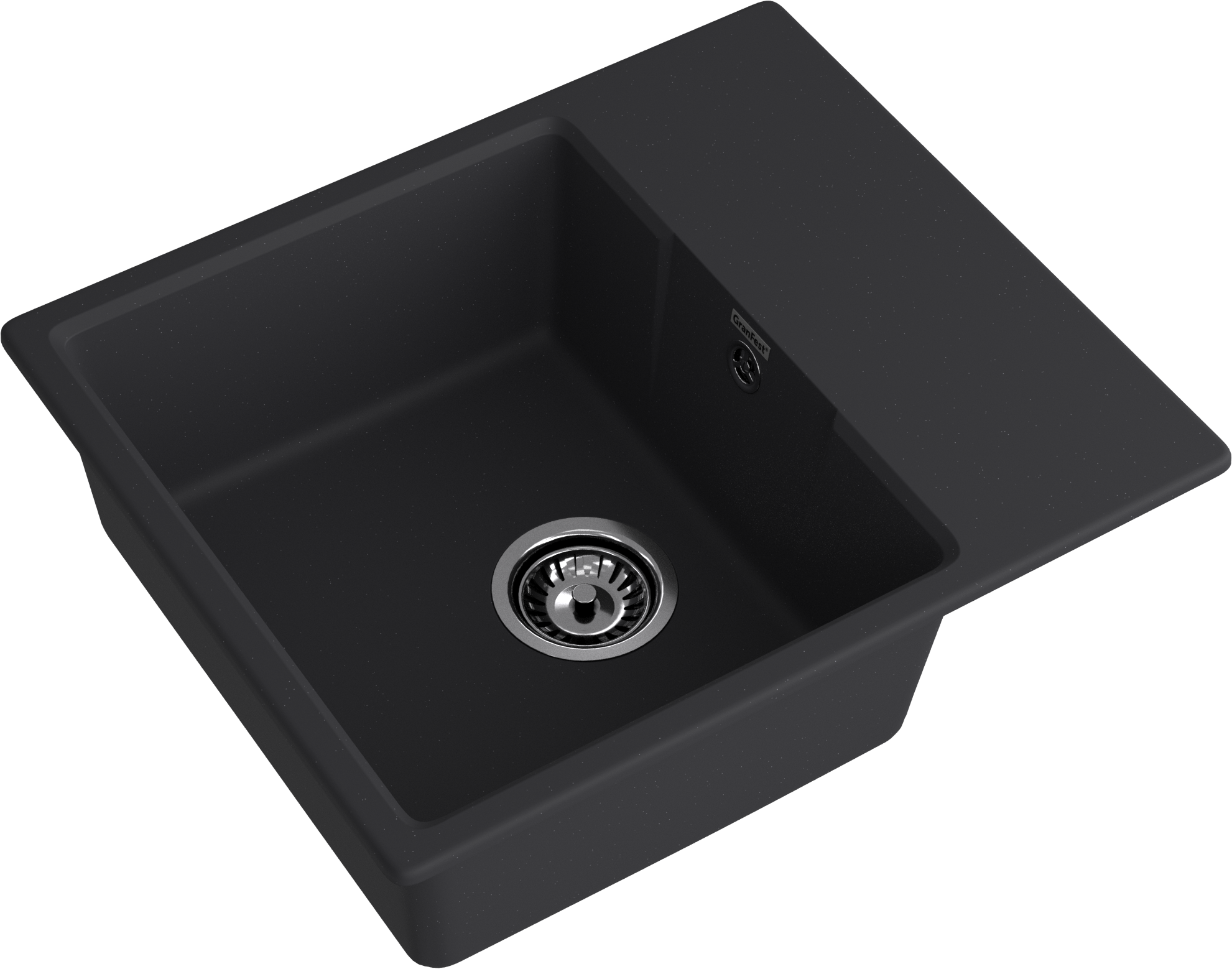 GRANFEST Мойка URBAN 258L 1-чаша+крыло 580*490мм черный арт.GF-UR-