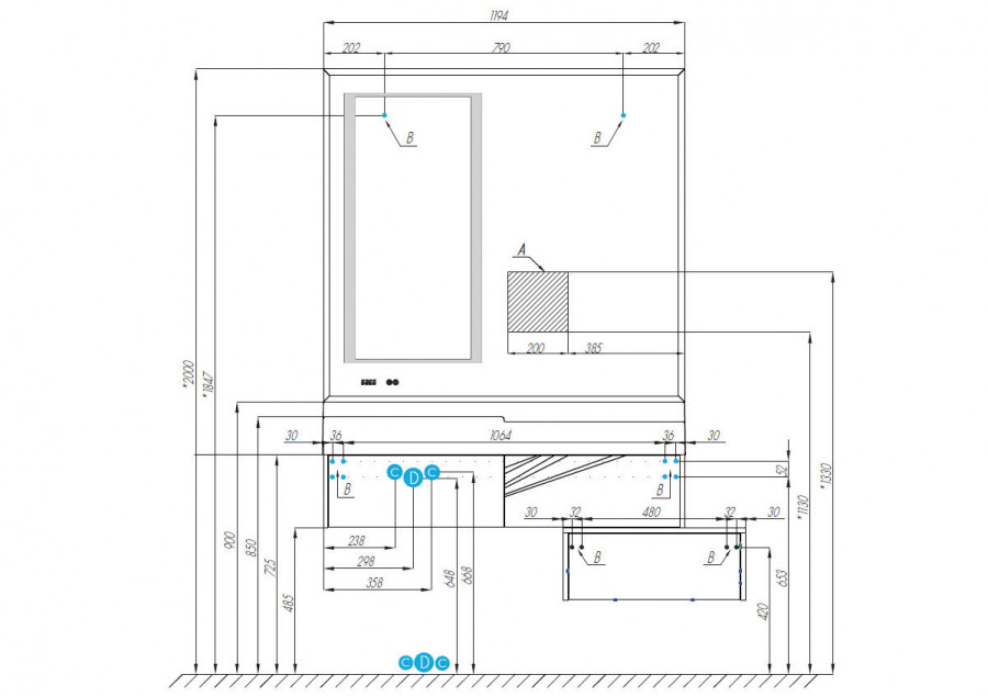 Зеркало САКУРА 120