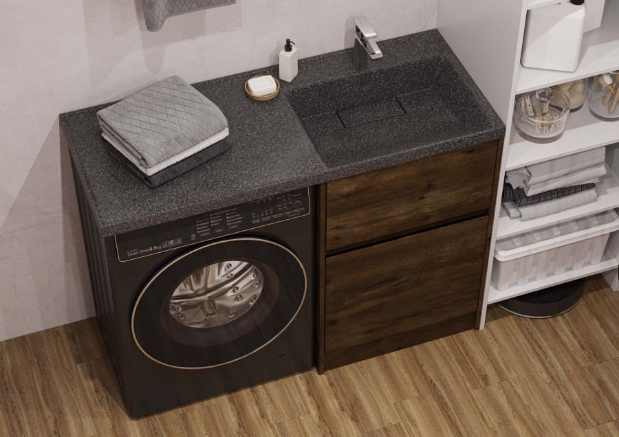 Раковина ЛОНДРИ 120, правая, графит